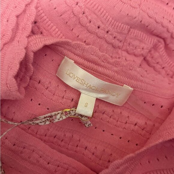 NWT LoveShackFancy Maryanne Knit Mini Dress Sunset Pink | size S - Picture 9 of 10